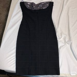 Herve Leger Strapless Bandage Dress Size S